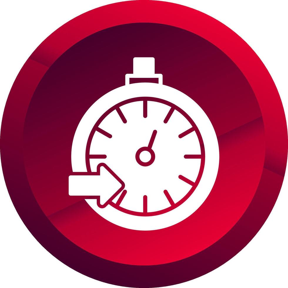 Pace Clock Glyph Button Icon vector