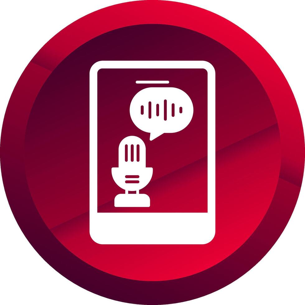 Voice Recognition Glyph Button Icon vector