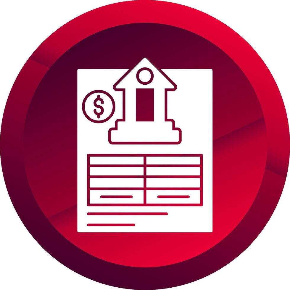 Bank Statement Glyph Button Icon vector