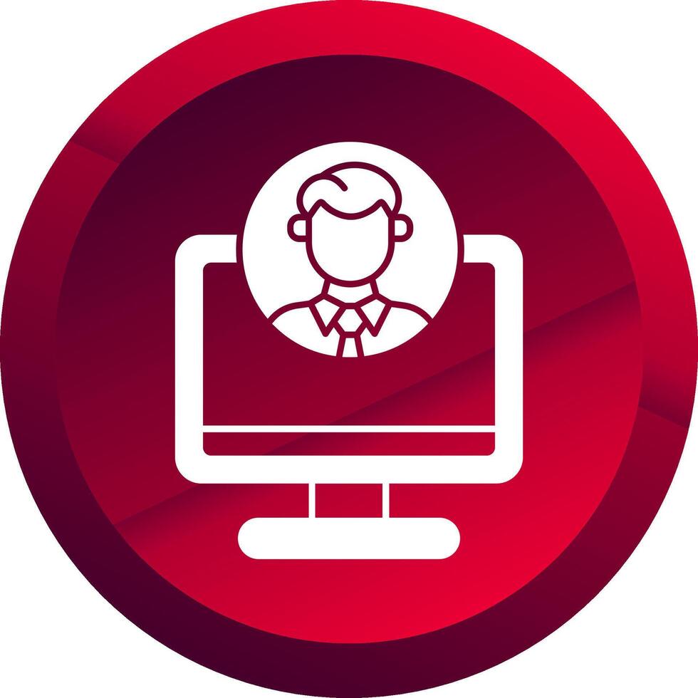 Freelancer Profile Glyph Button Icon vector