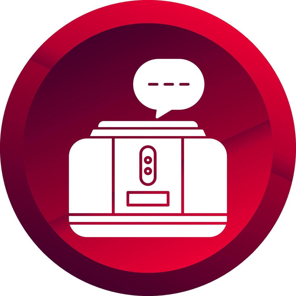 Virtual Assistant Glyph Button Icon vector