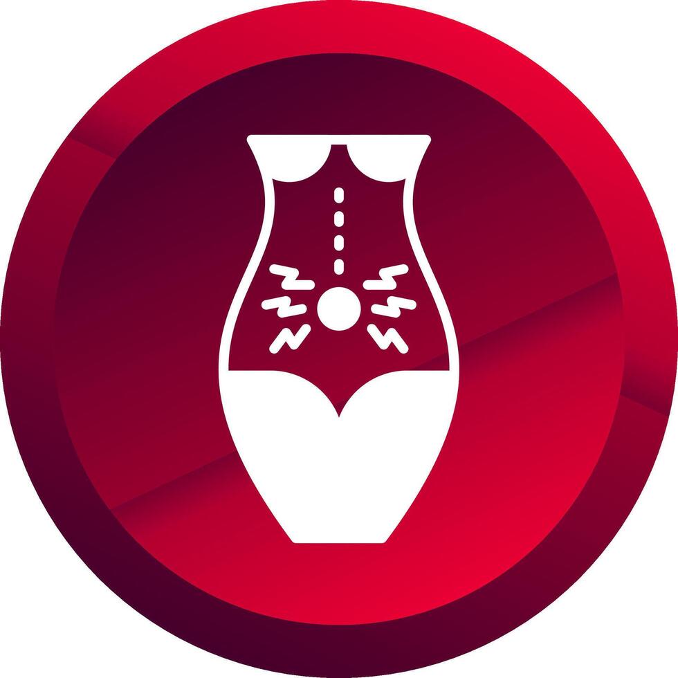 Belly Pain Glyph Button Icon vector