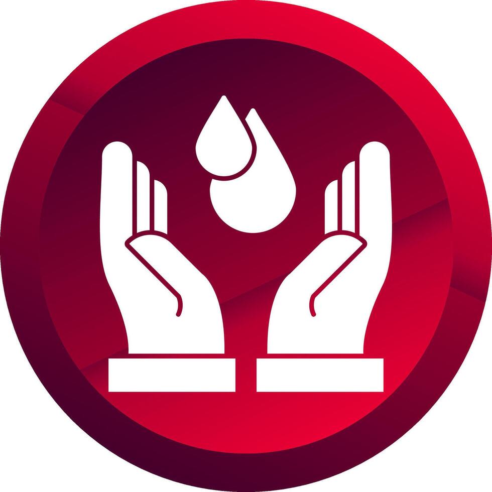 Save Water Glyph Button Icon vector