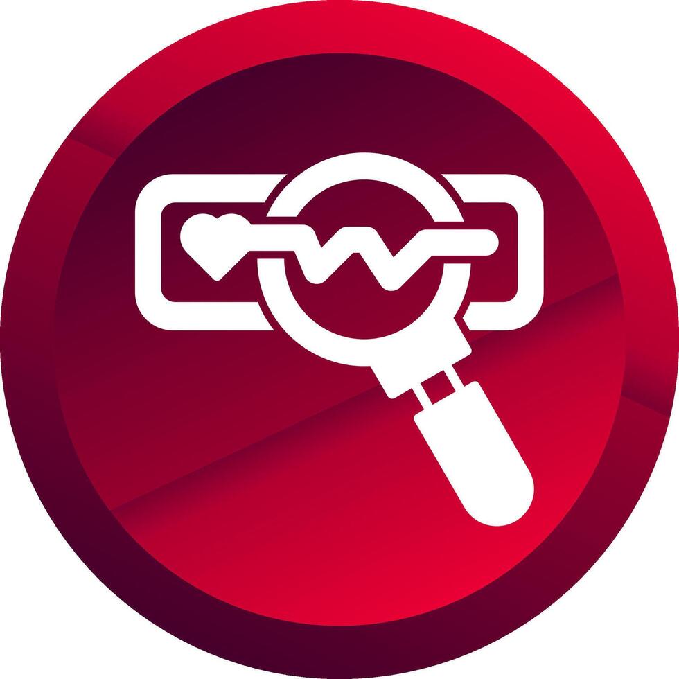 Heart Rate Observation Glyph Button Icon vector