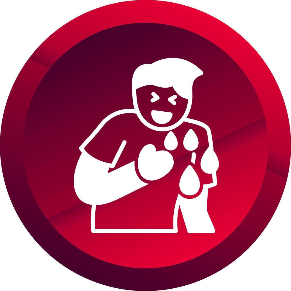 Hemoptysis Glyph Button Icon vector