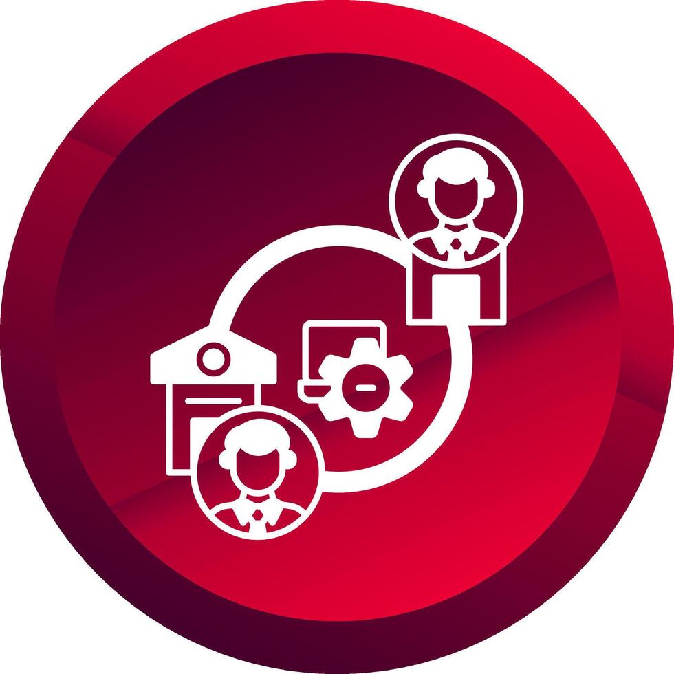 Hybrid Work Glyph Button Icon vector