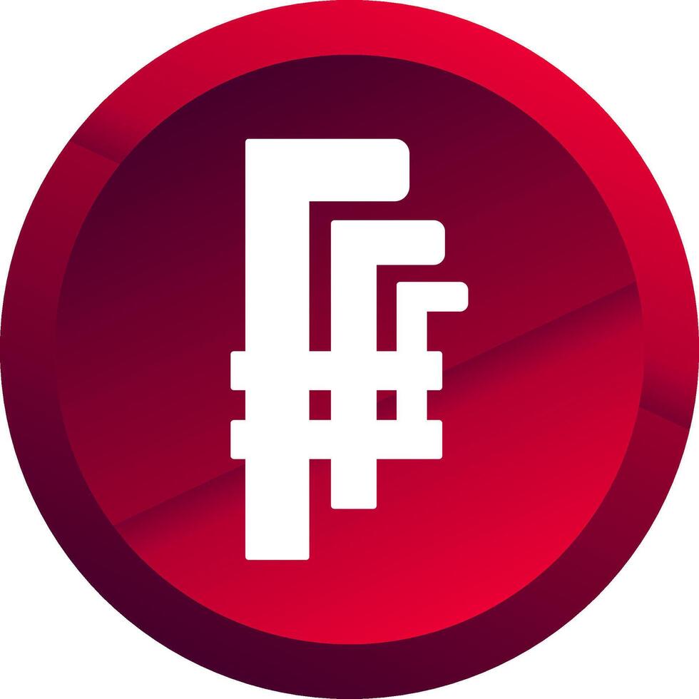 Hex Key Glyph Button Icon vector