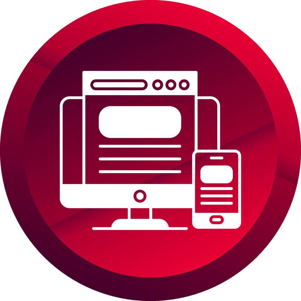 Responsive Design Glyph Button Icon vector