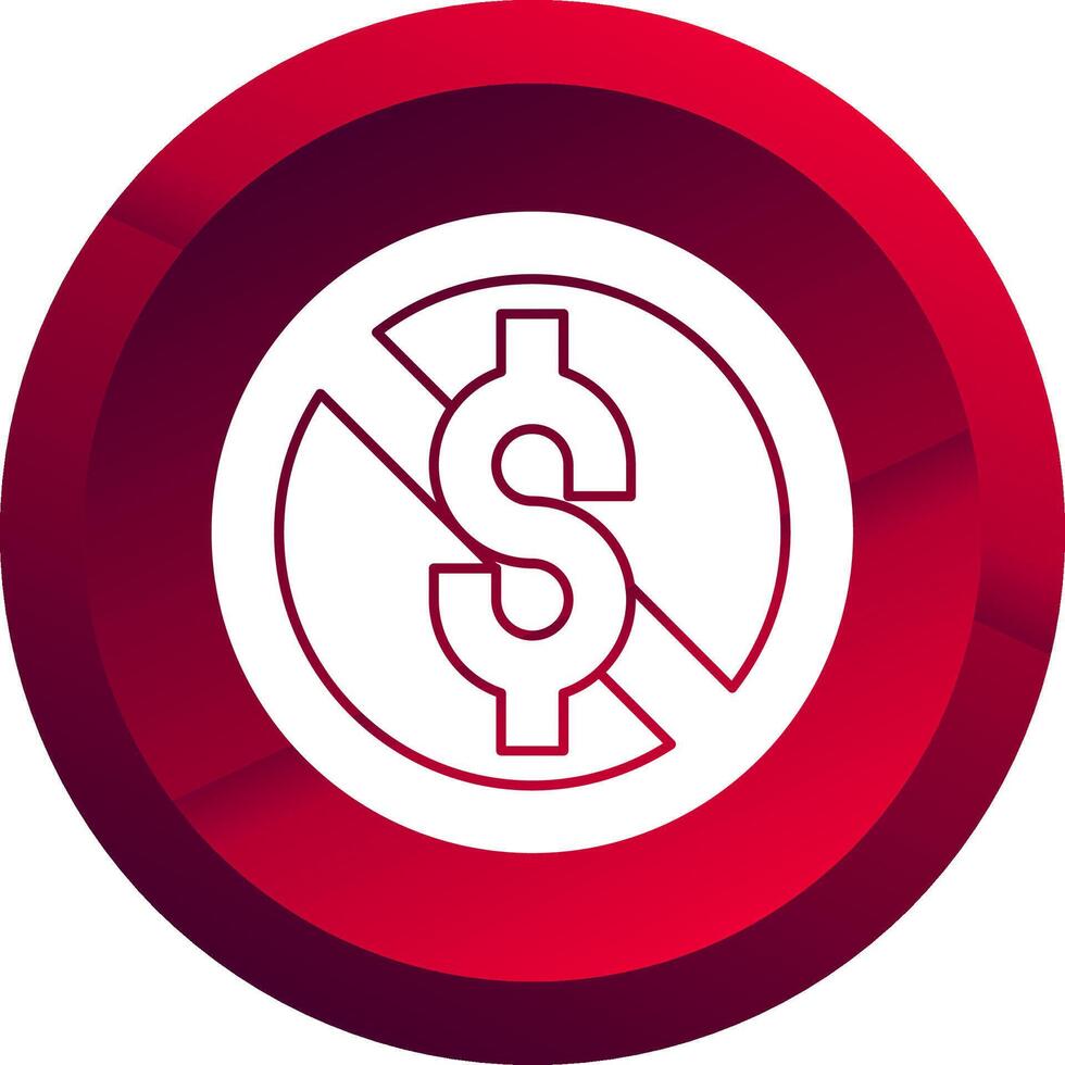 No Sales Glyph Button Icon vector