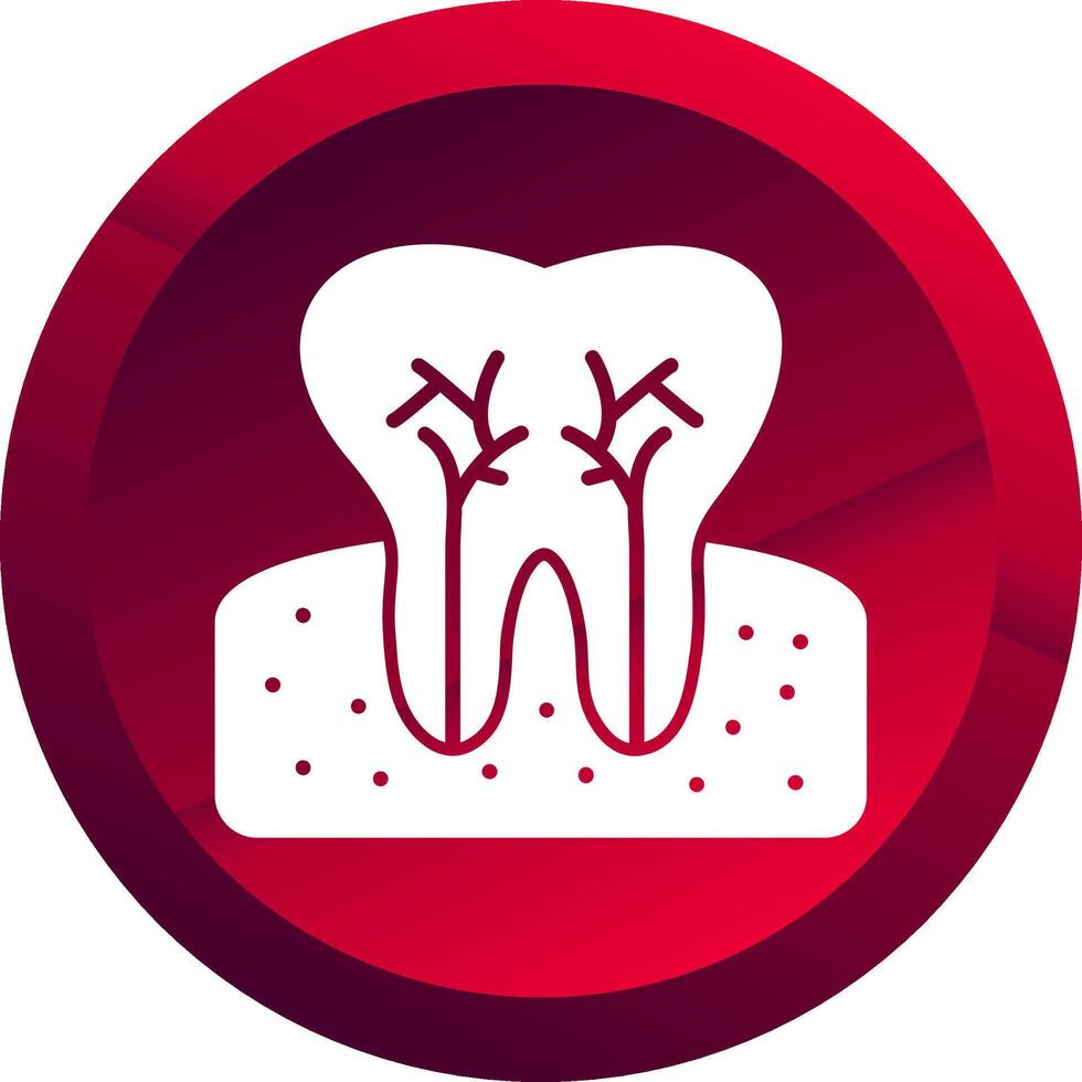 Tooth Glyph Button Icon vector
