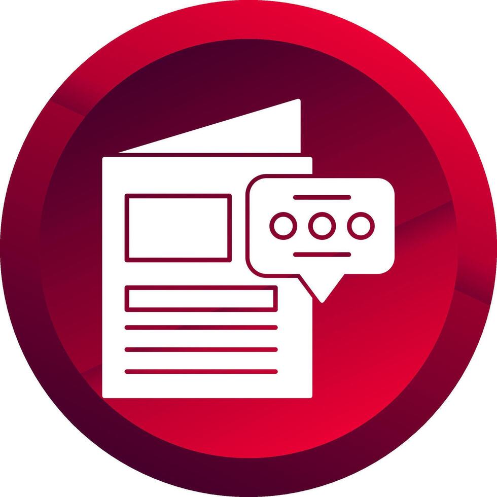 Brochure Glyph Button Icon vector