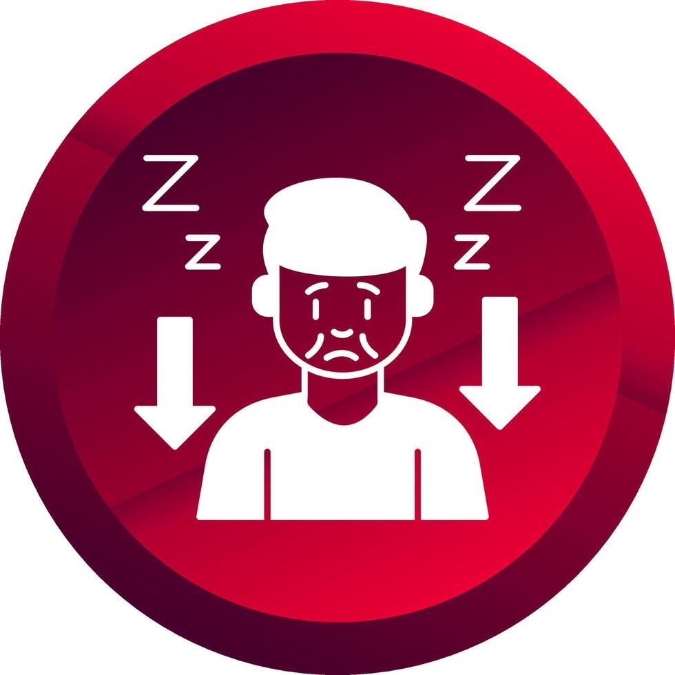 Tiredness Glyph Button Icon vector