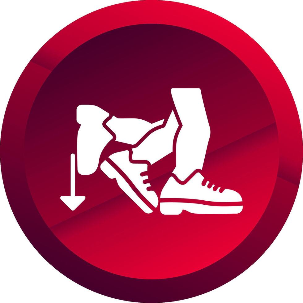 Toe Beat Glyph Button Icon vector