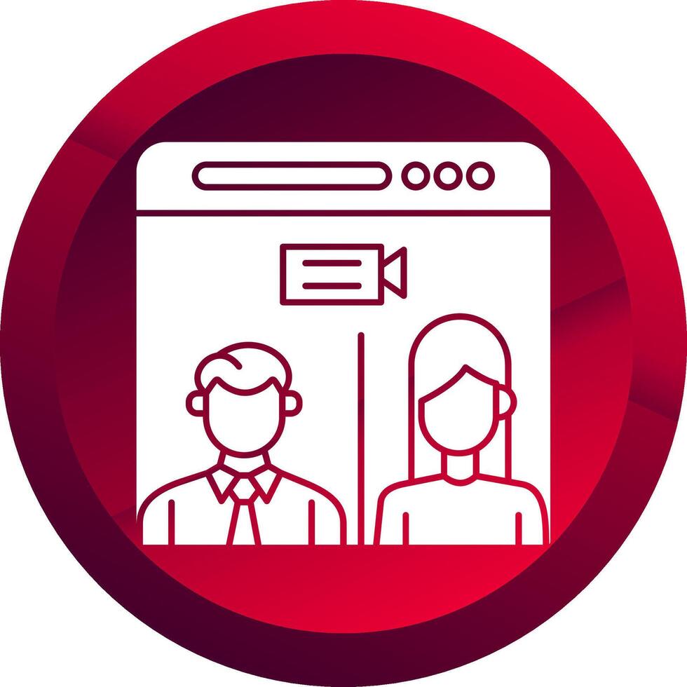 Web Conference Glyph Button Icon vector