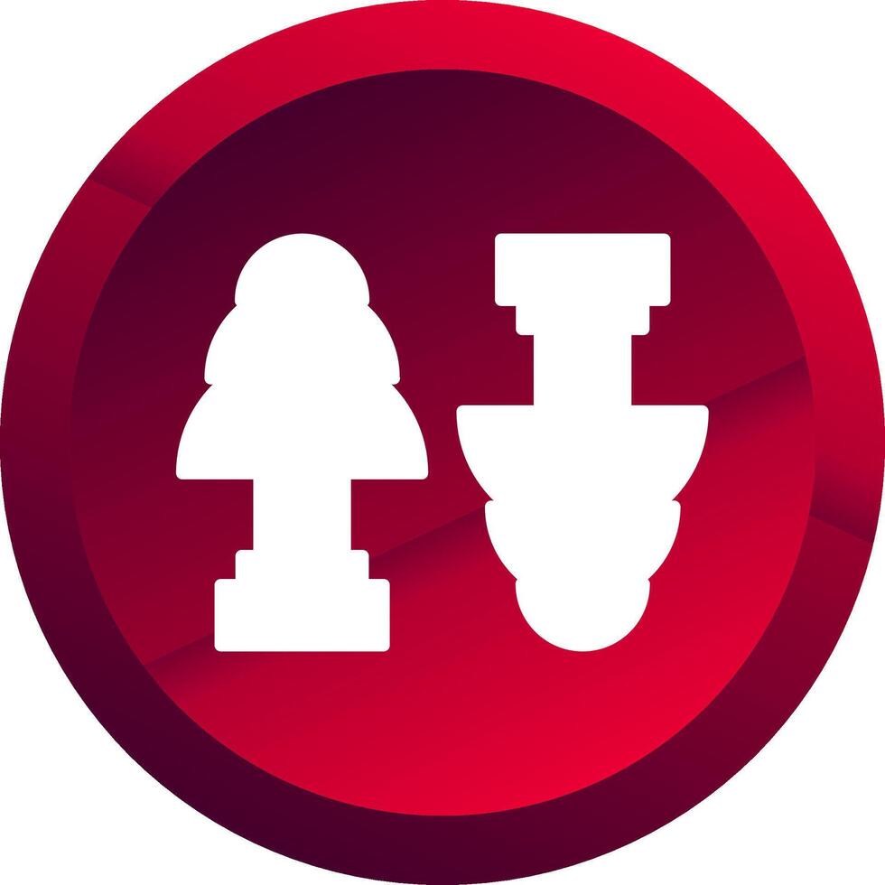 Ear Plug Glyph Button Icon vector