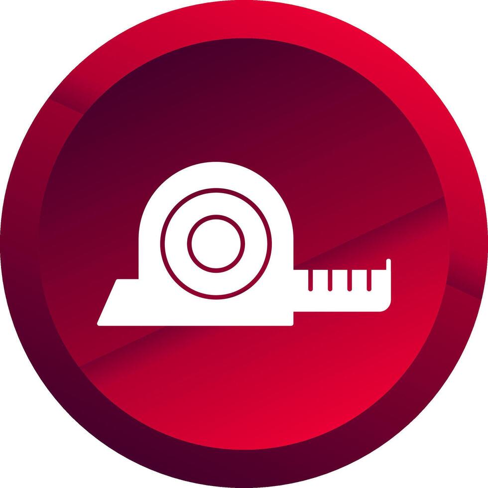 Measuring Tape Glyph Button Icon vector