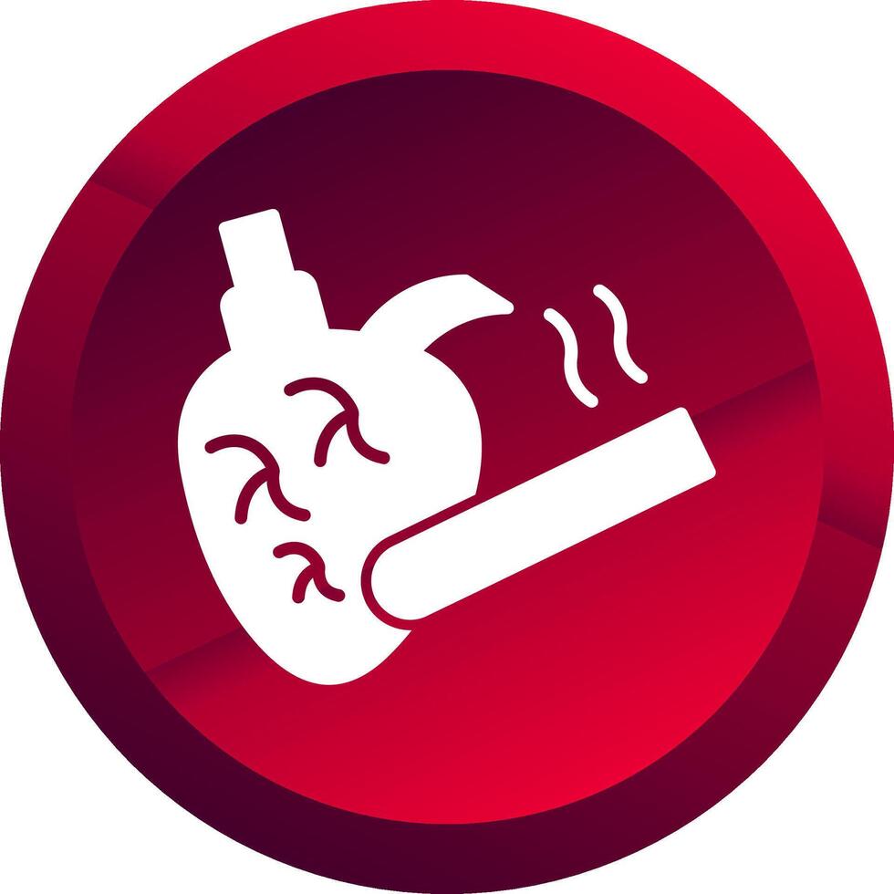 Smoking Glyph Button Icon vector