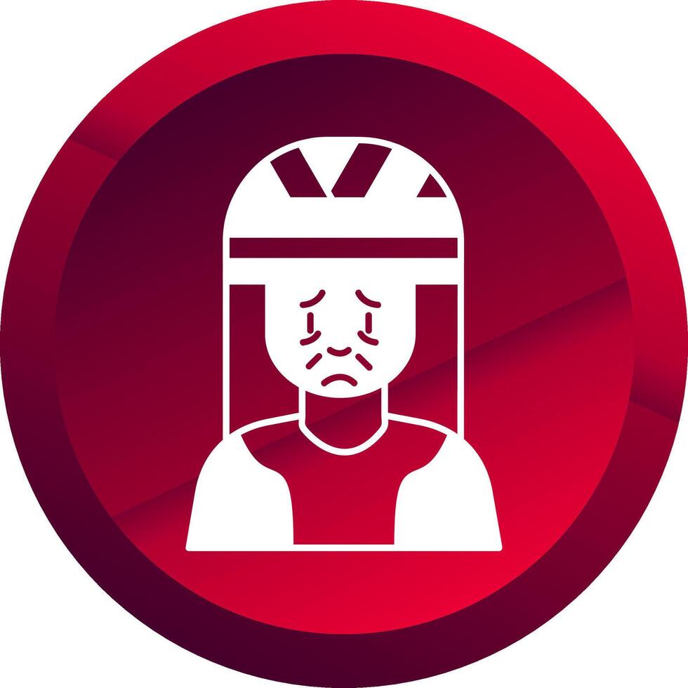 Head Injury Glyph Button Icon vector