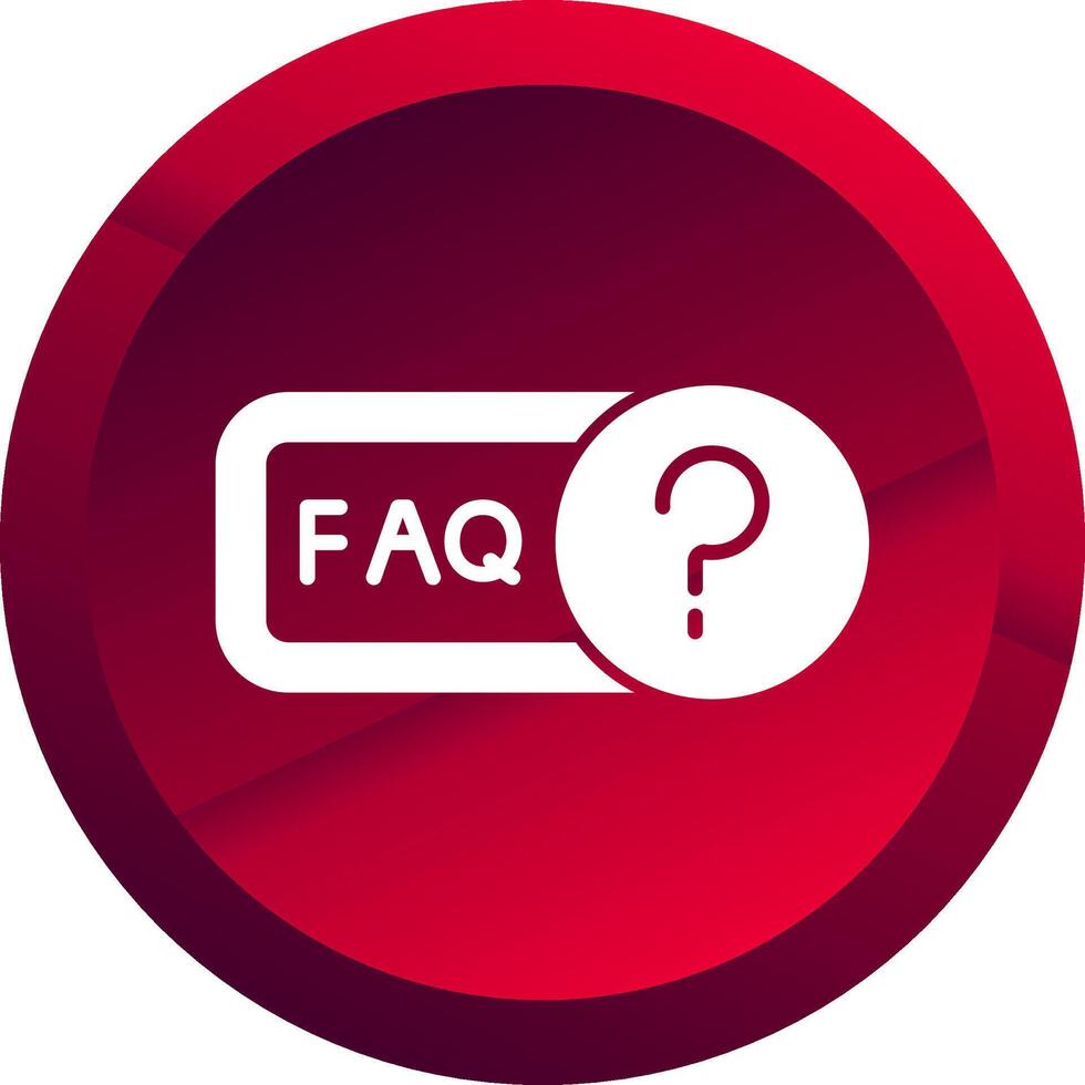 Faq Glyph Button Icon vector