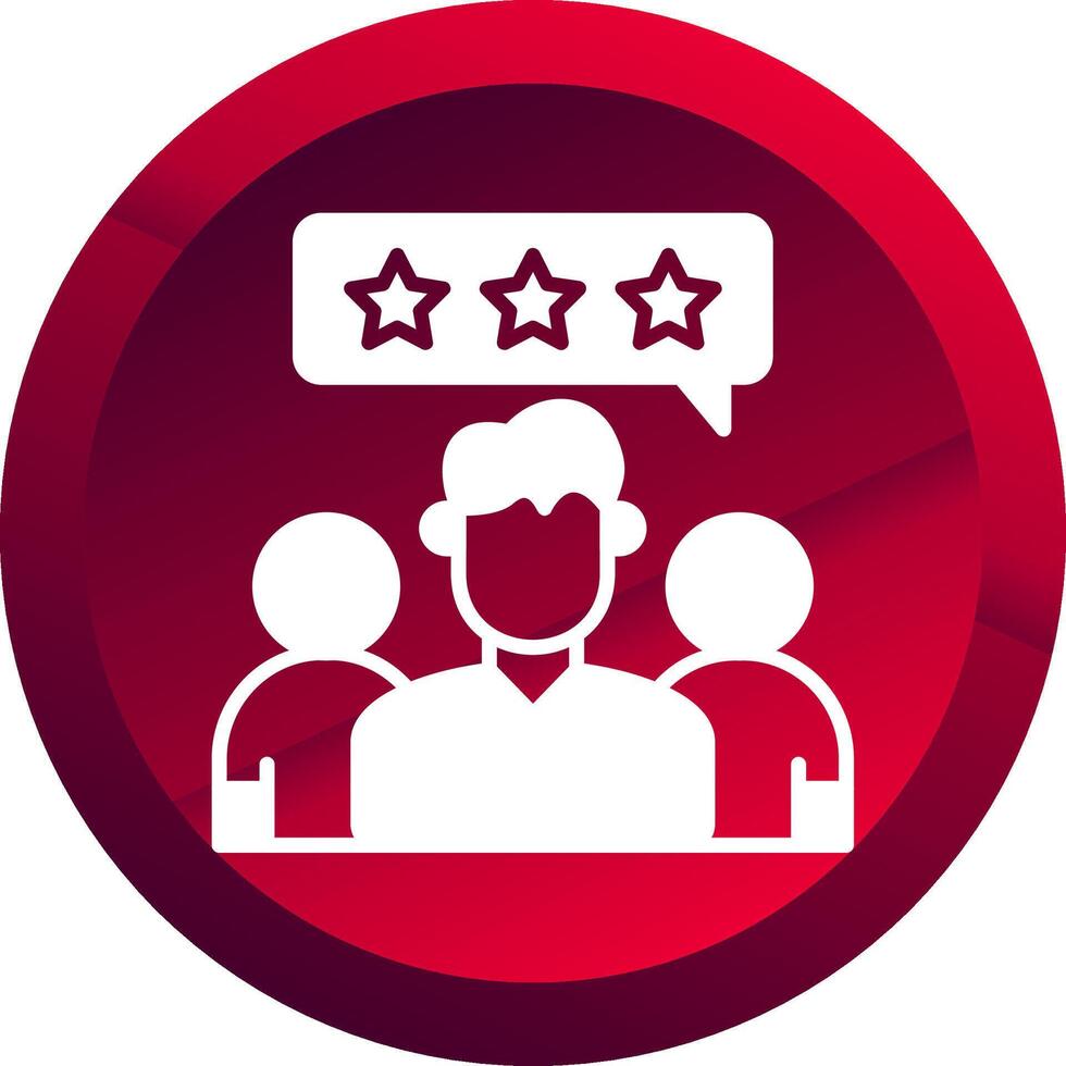 Leadership Rating Glyph Button Icon vector