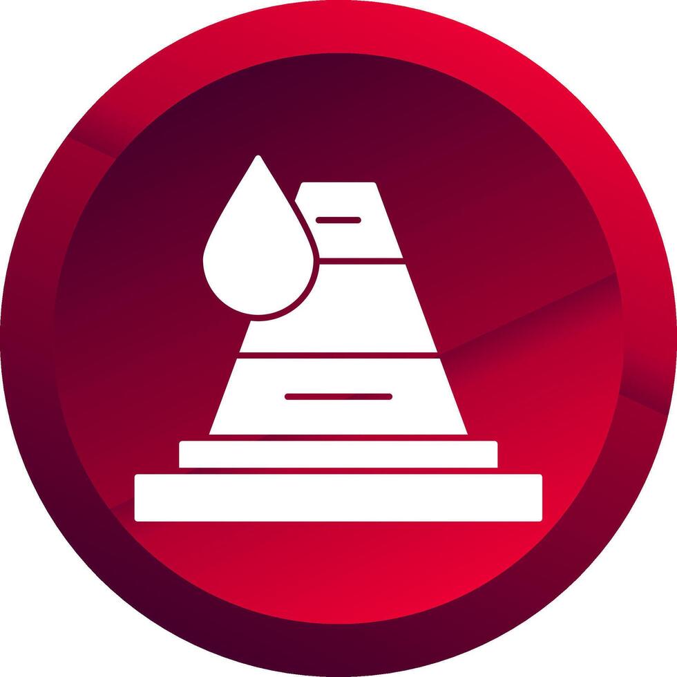 Traffic Cone Glyph Button Icon vector