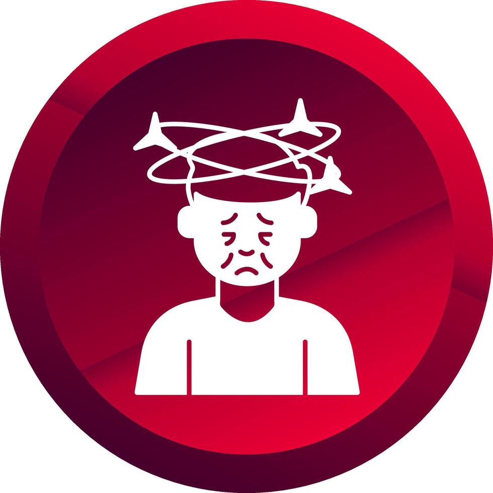 Dizziness Glyph Button Icon vector