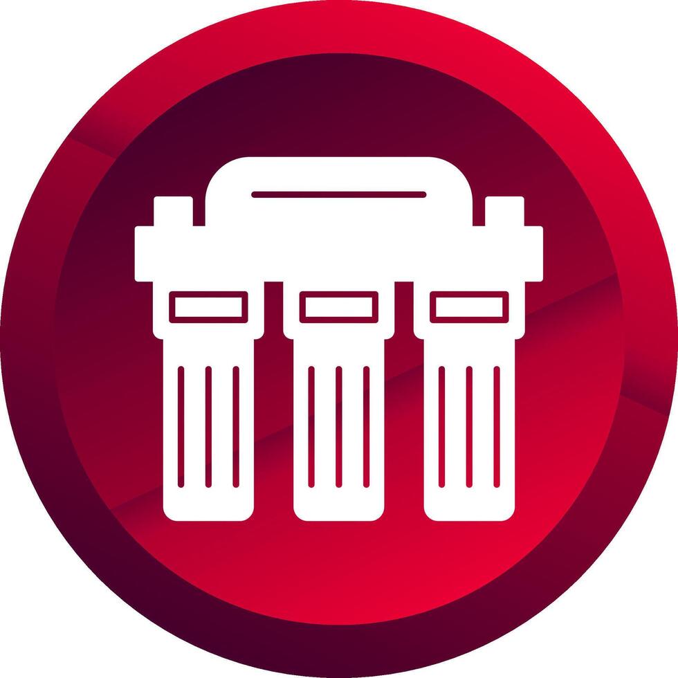 Water Filter Glyph Button Icon vector