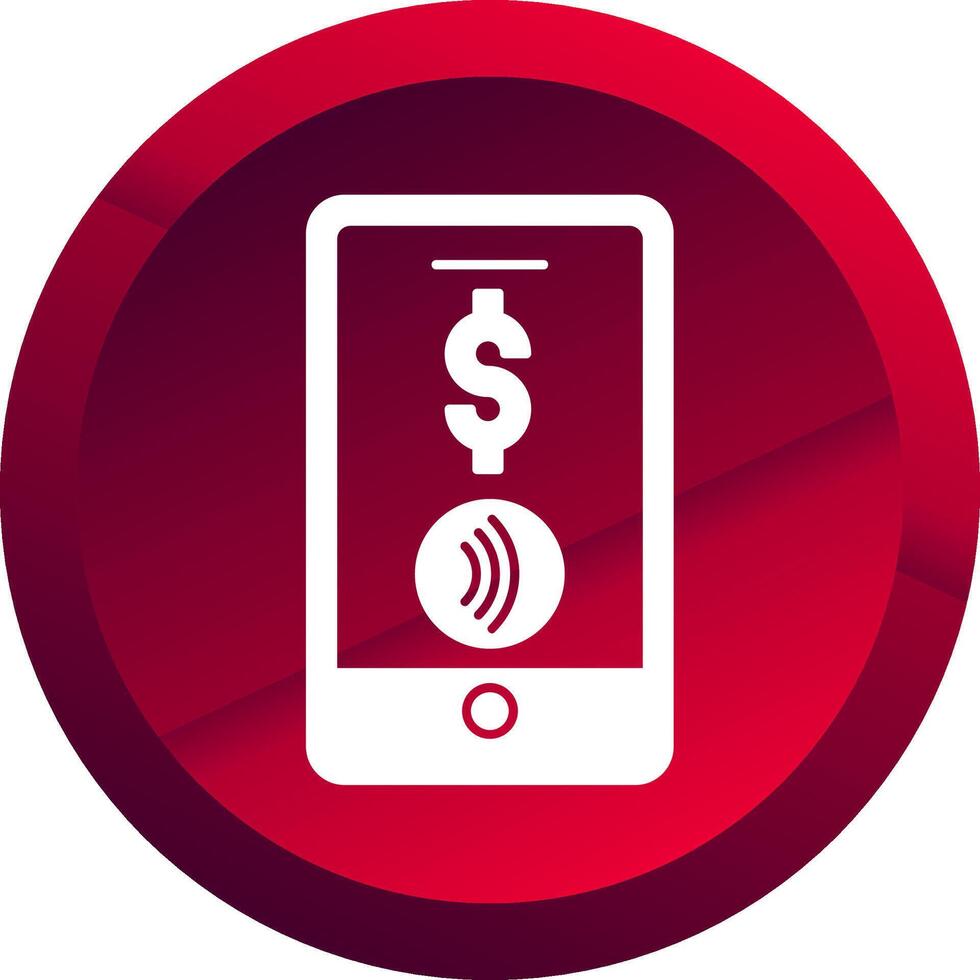 Tap To Pay Glyph Button Icon vector