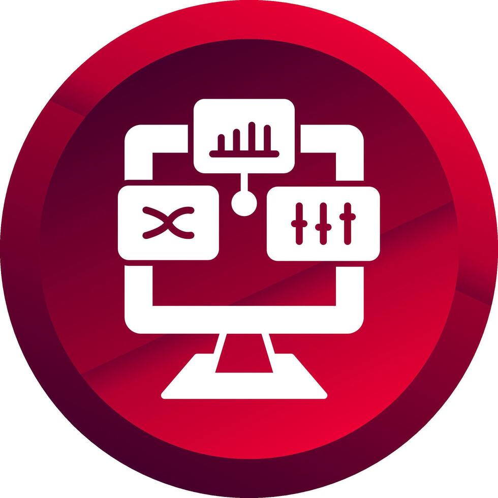 Analysis Glyph Button Icon vector