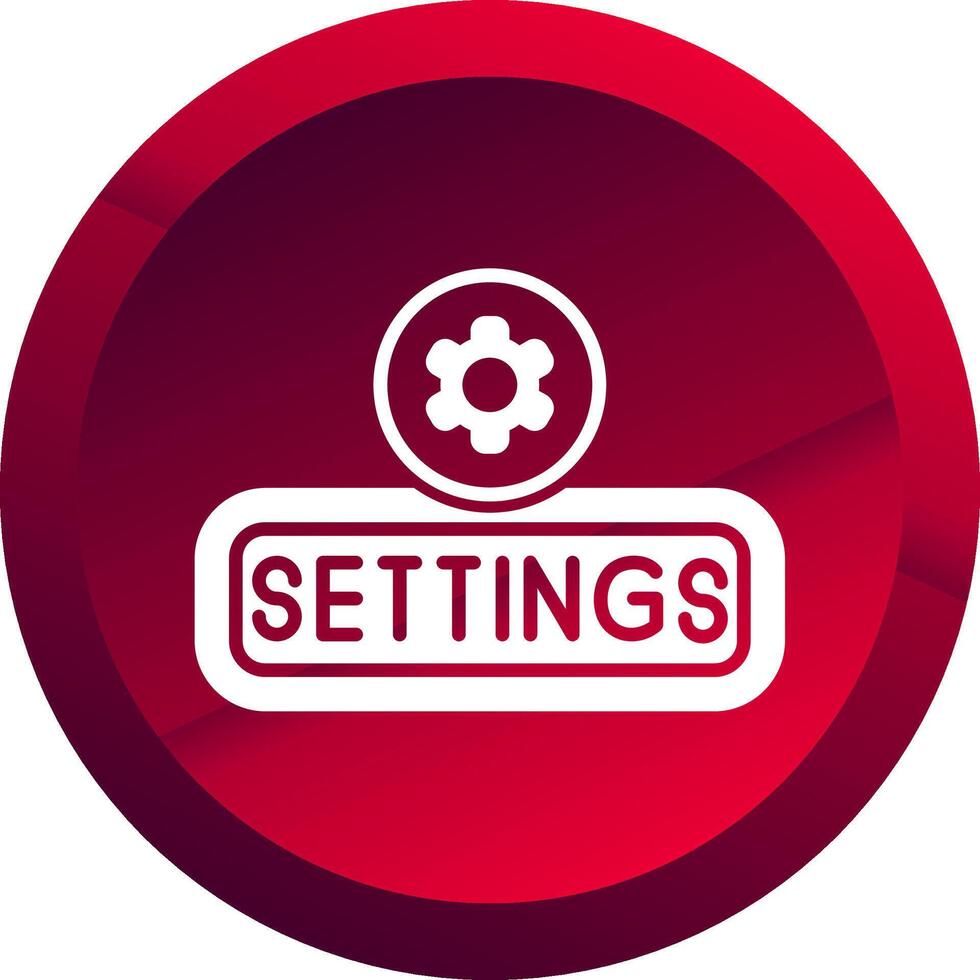 Setting Glyph Button Icon vector
