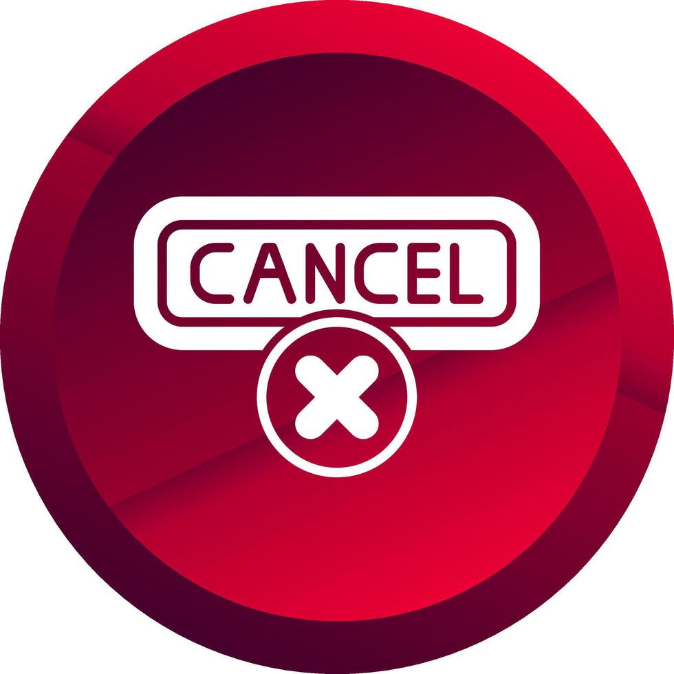 Cancel Glyph Button Icon vector