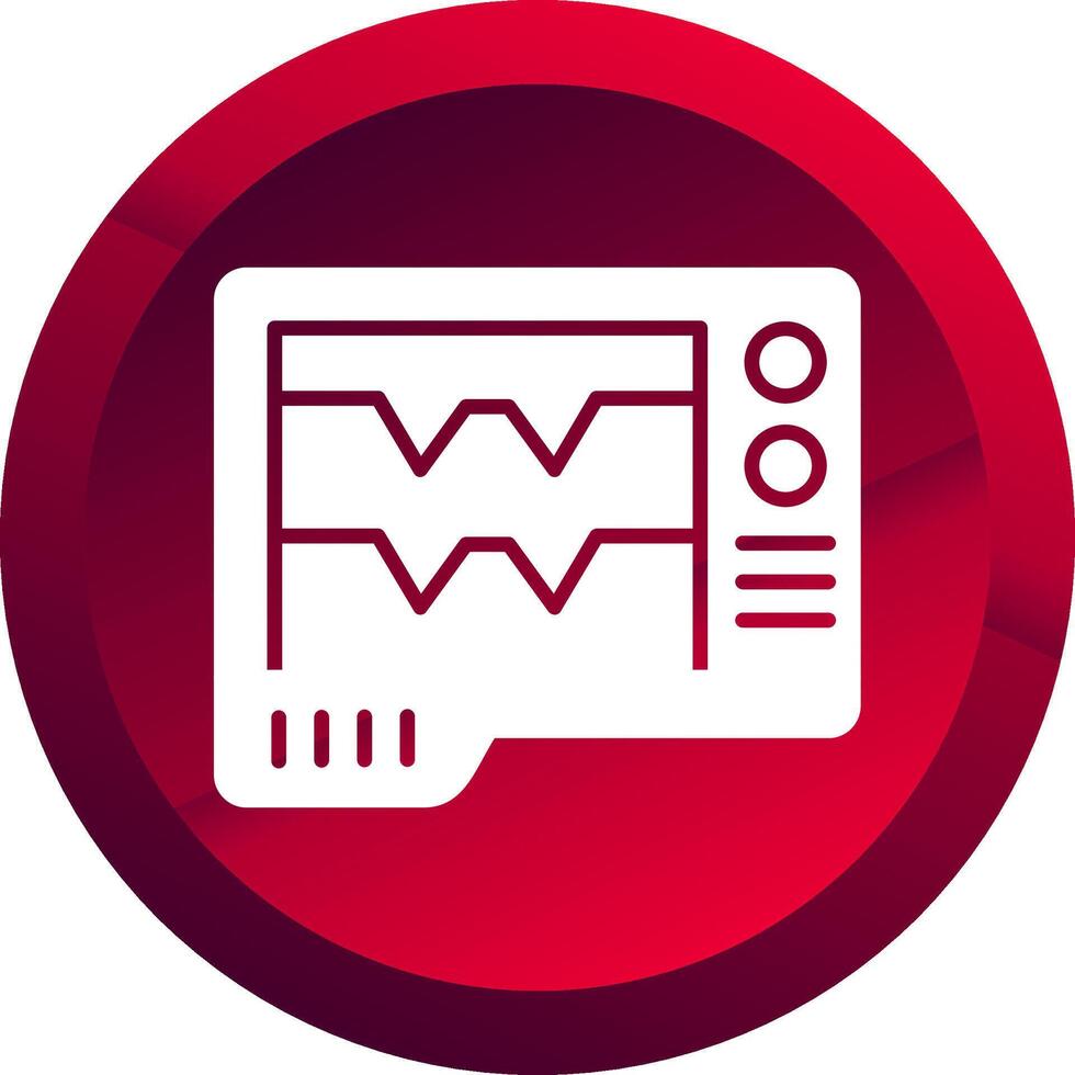 Ecg Glyph Button Icon vector