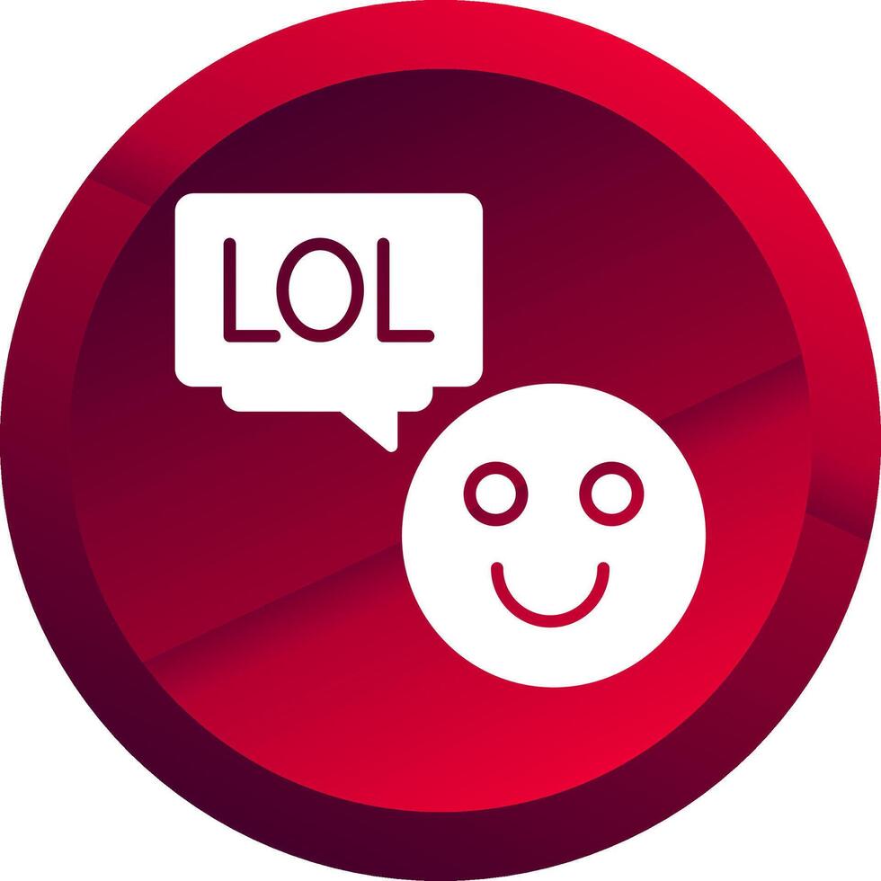 Lol Glyph Button Icon vector