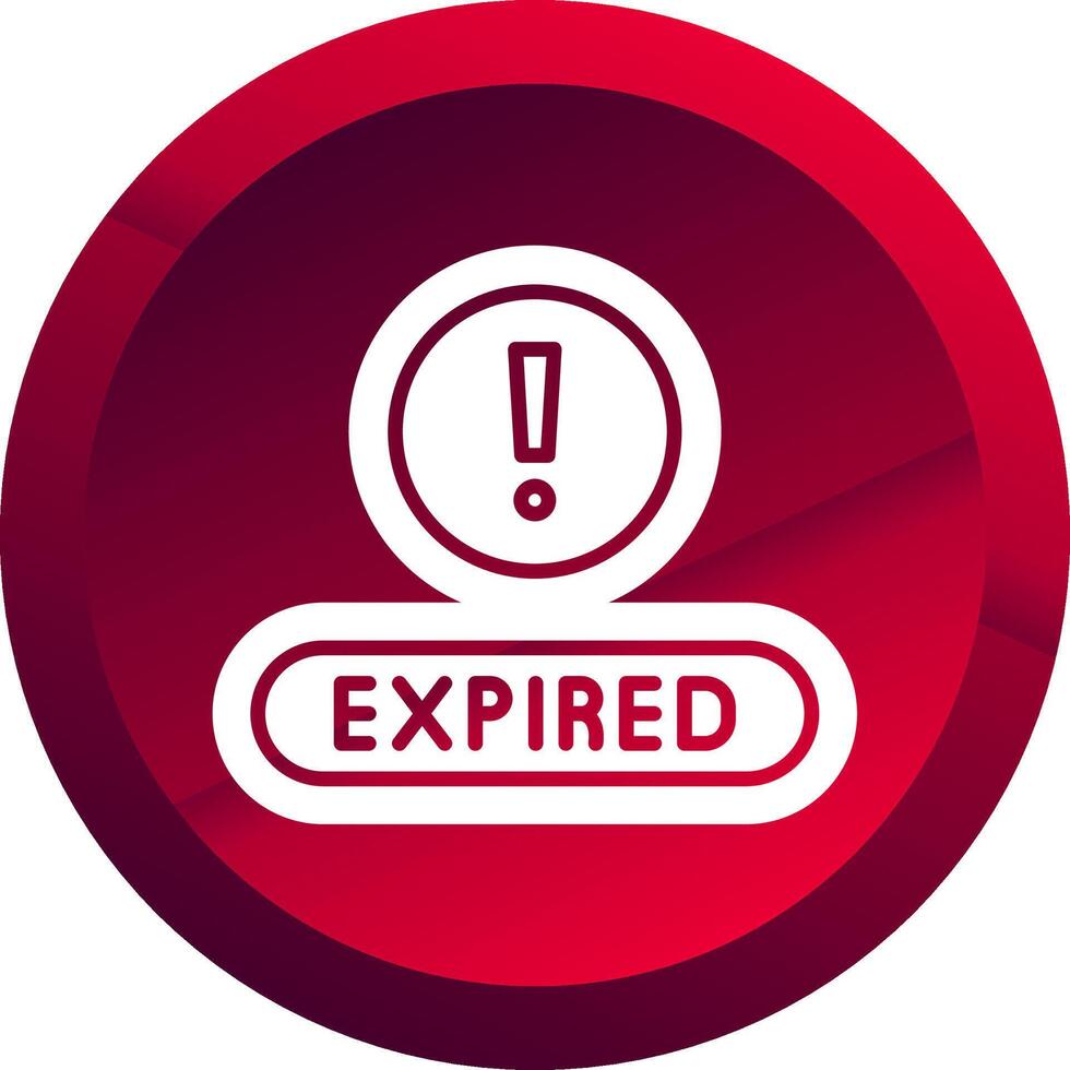 Expired Glyph Button Icon vector