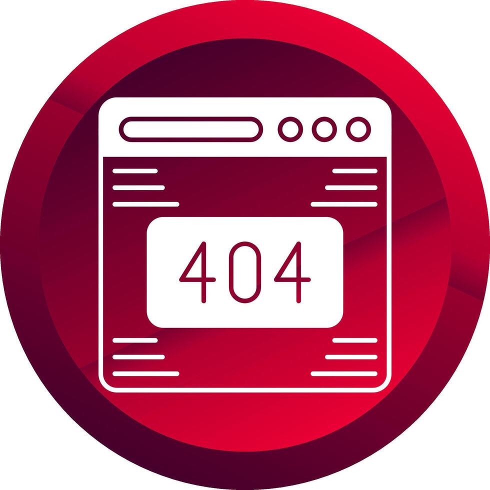 404 Error Glyph Button Icon vector
