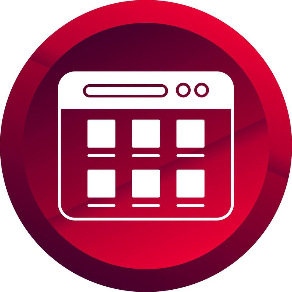 Web Page Glyph Button Icon vector