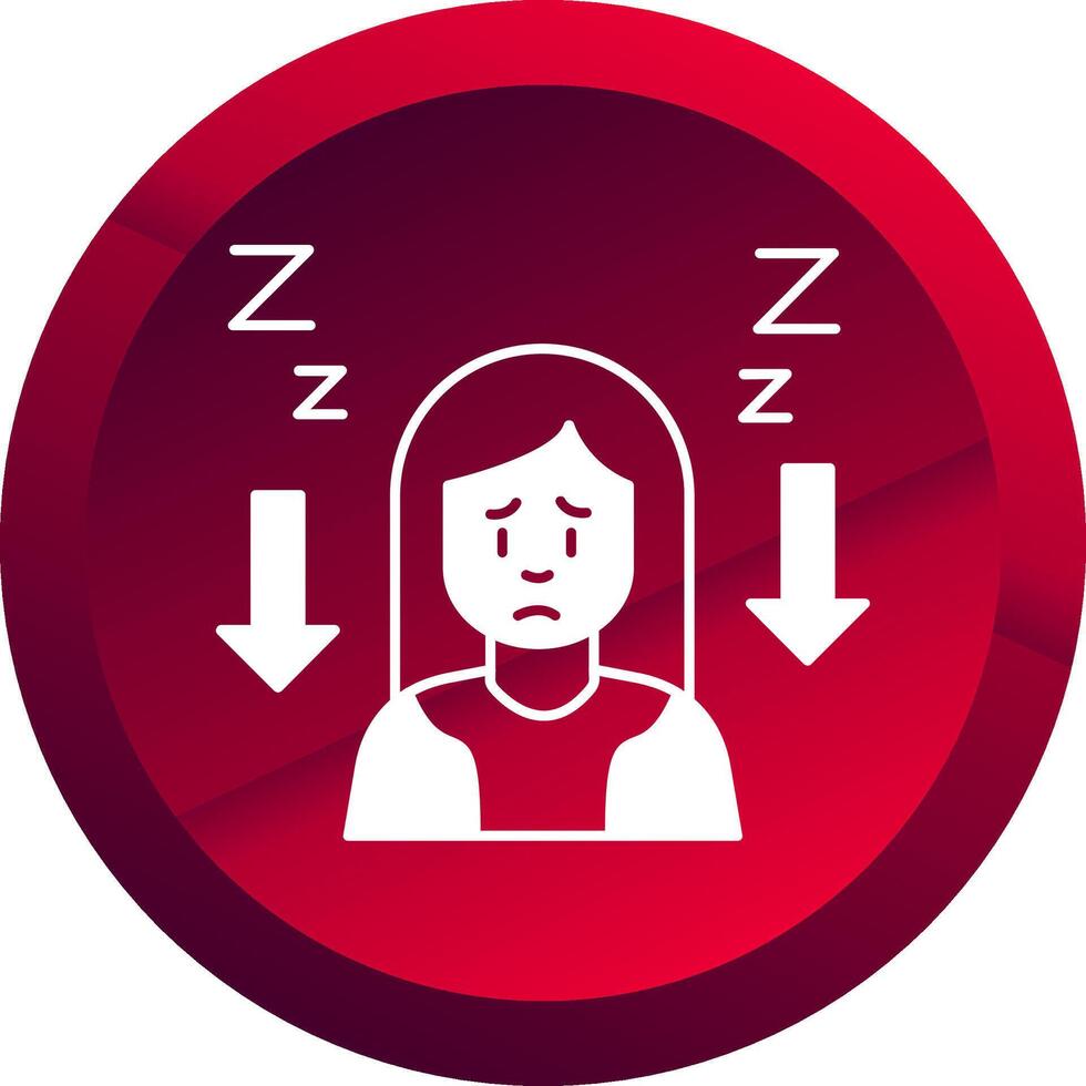 Tiredness Glyph Button Icon vector