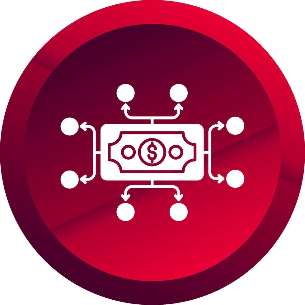 Expenses Glyph Button Icon vector