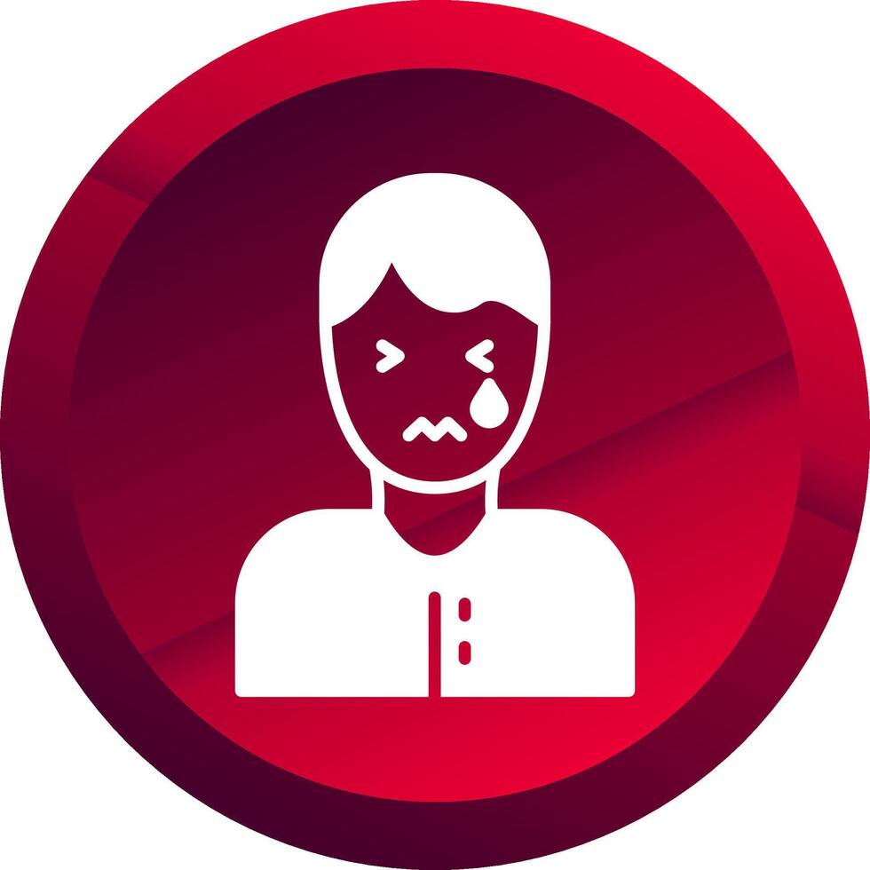 Sadness Glyph Button Icon vector