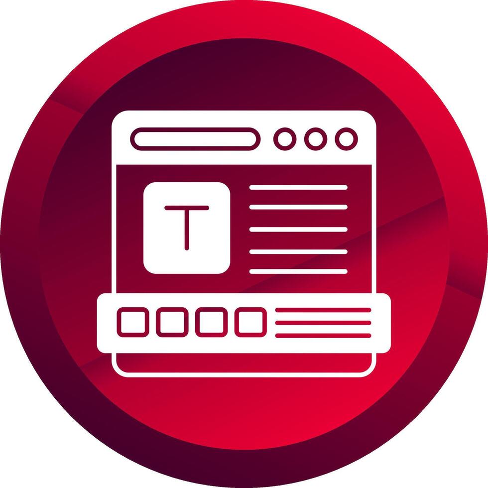 Footer Glyph Button Icon vector