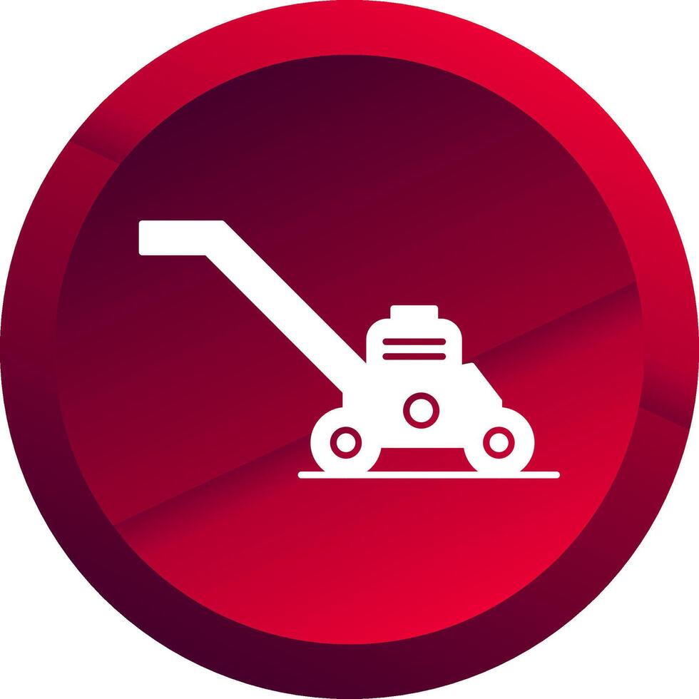Lawn Mower Glyph Button Icon vector