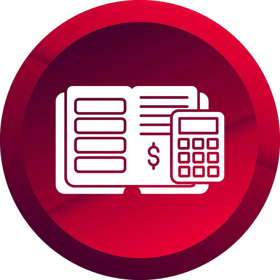 Bookkeeping Glyph Button Icon vector