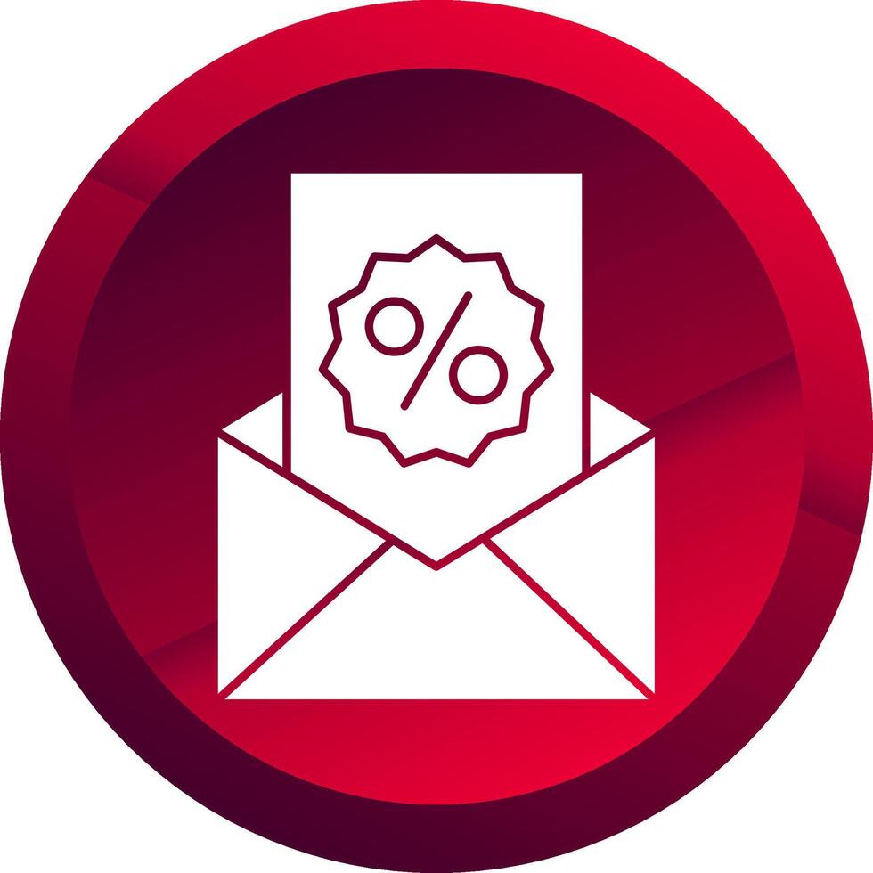Promotion mail Glyph Button Icon vector