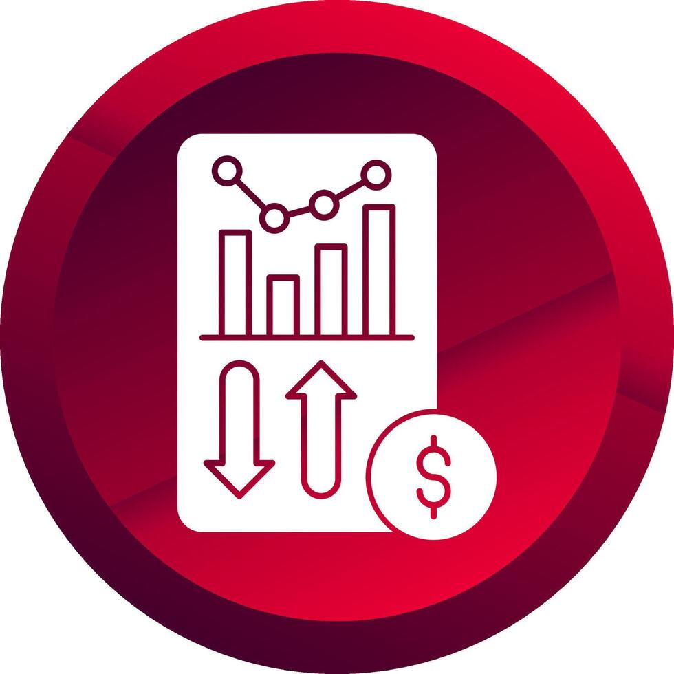 Sales Report Glyph Button Icon vector