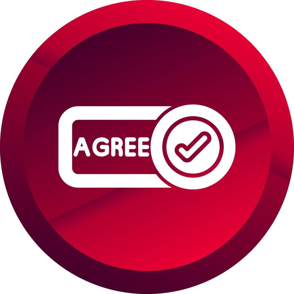 Agree Glyph Button Icon vector