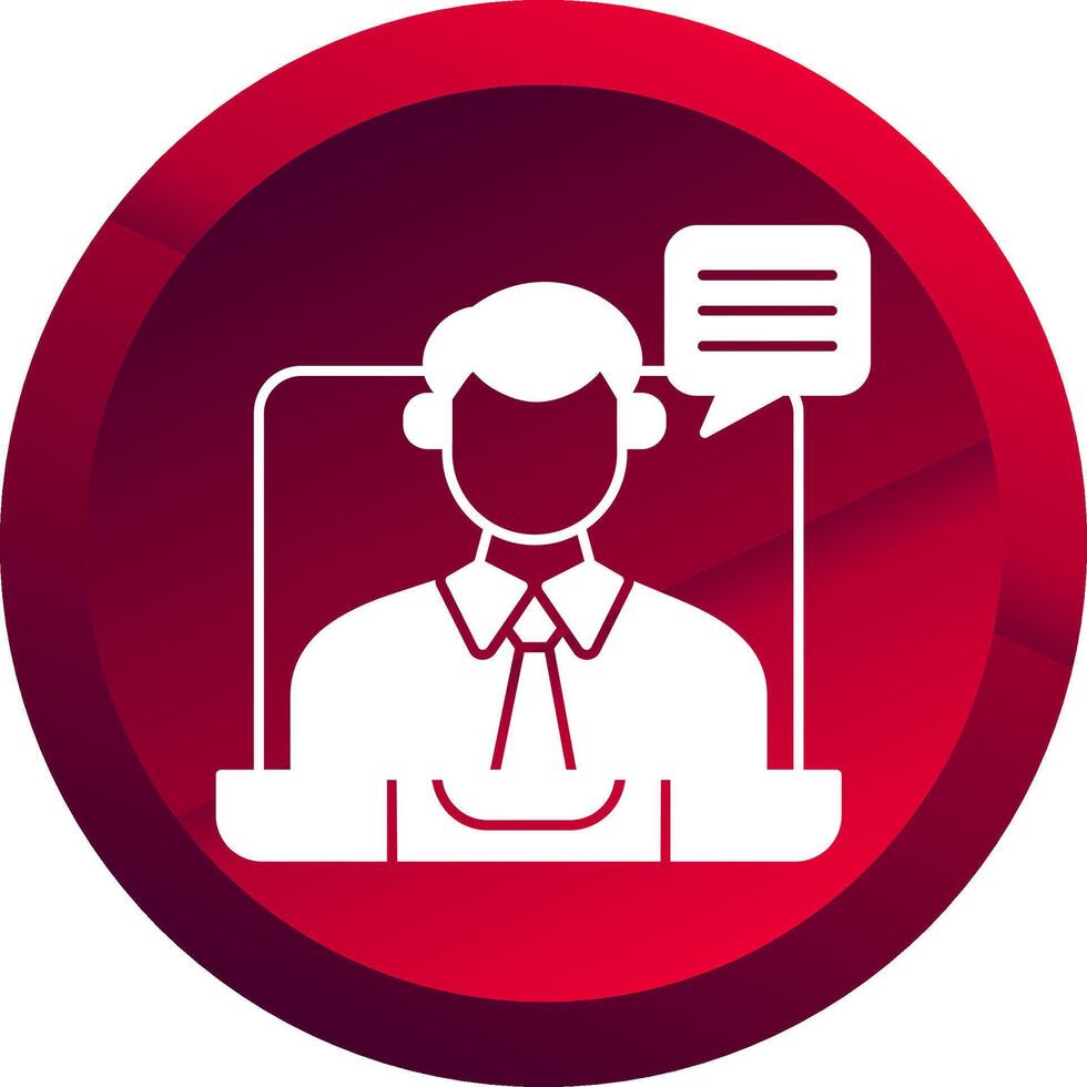 Virtual Meeting Glyph Button Icon vector