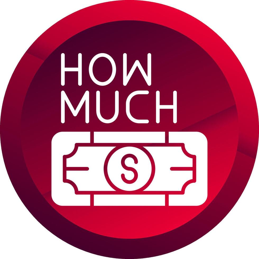 How Much Glyph Button Icon vector