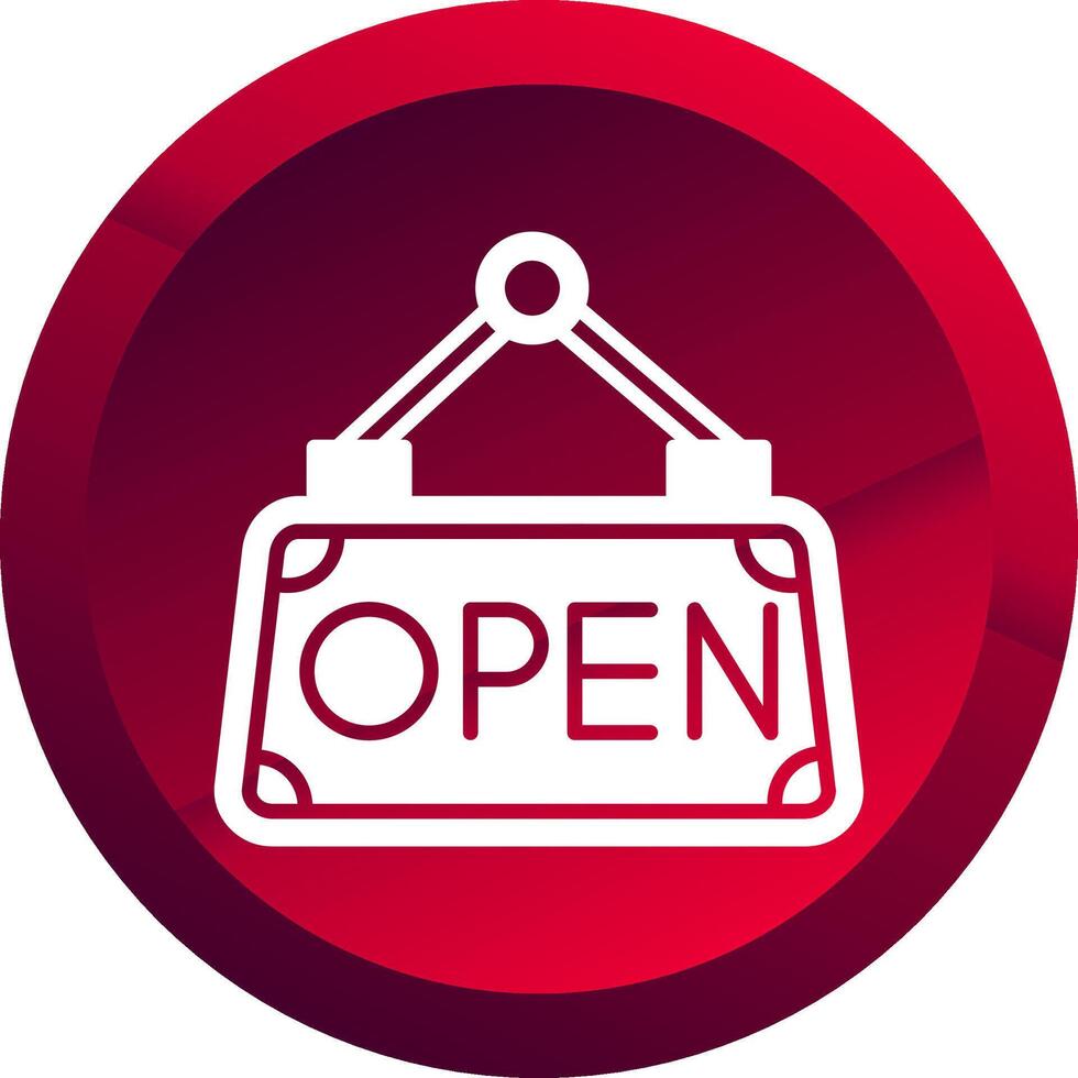 Open Glyph Button Icon vector