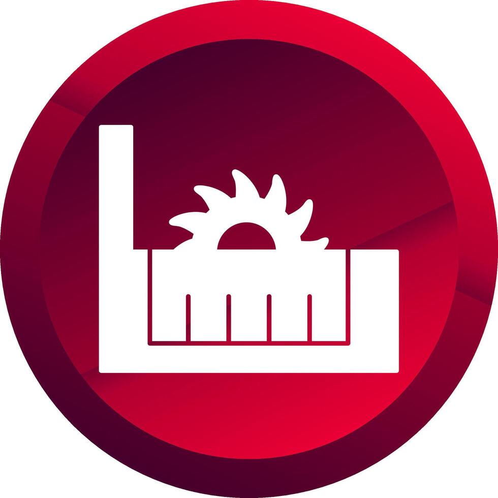 Table Saw Glyph Button Icon vector