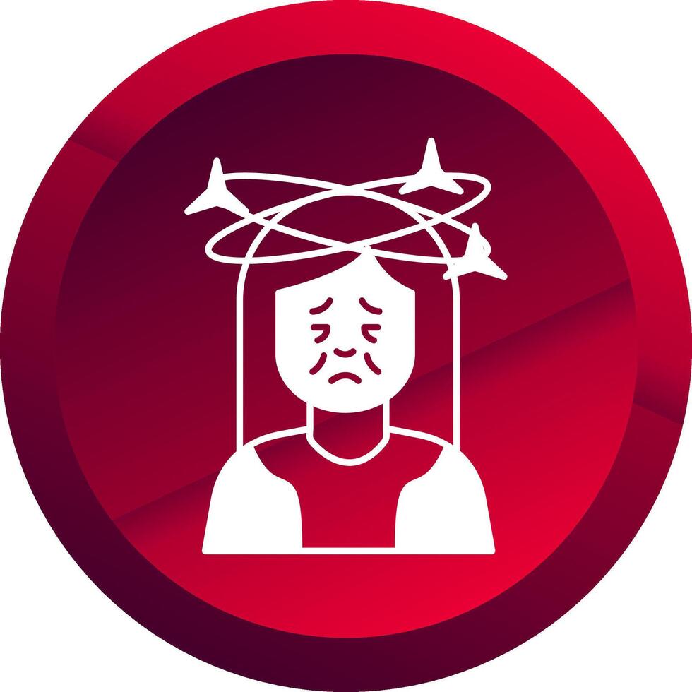 Dizziness Glyph Button Icon vector
